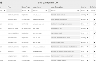 DQ application screenshot - configure your own data quality rules.