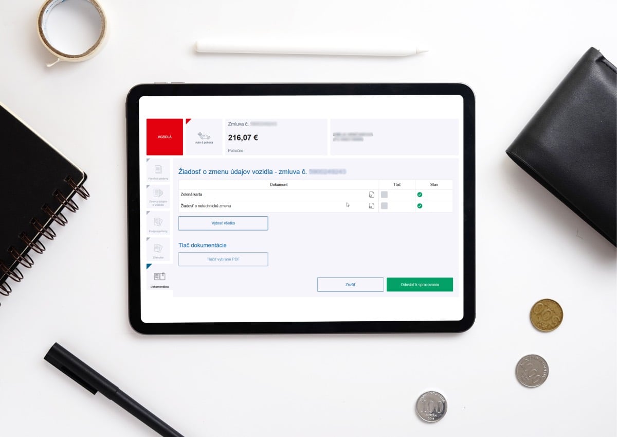 Uniqa insurance application screenshot